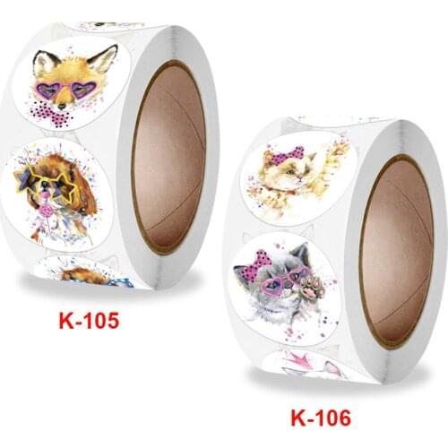 New roll up childrens animal cute cartoon sticker decoration gift series adhesive label