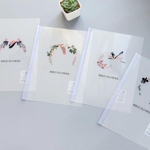 A4 File Folder PP Spine Bar Holder 4 Pcs Report Thickened Transparent Paper Document Folders For Student Plastic Office Supplies