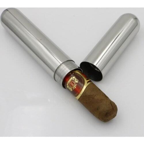 10pcs Portable Stainless Steel Cigar Tube/Box Exquisite Mirror Polished Cigar Case