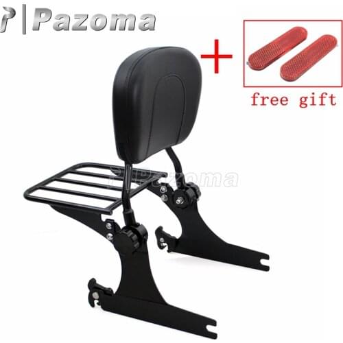 Motorcycle Motorbike Adjustable Detachable Backrest Sissy Bar Luggage Rack for Harley Dyna FXD FXDC FXDL FXDX 2002-Later
