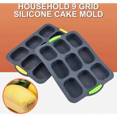 Anti-scald Delicate 9 Cavities Heat Resistance Handle Cake Mould Tray 2 Colors Cake Tray Soft Baking Supplies