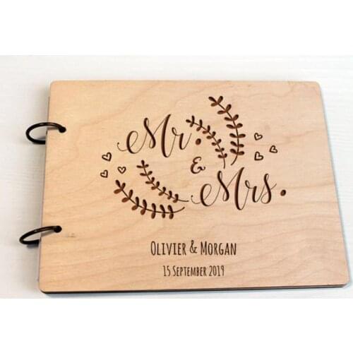 Wedding guest book, Mr Mrs Guest Book, wedding guestbook, wooden guest book