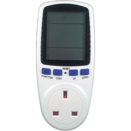 UK Plug Digital Voltage Power Analyzer Monitor Tester Wattmeter Power Energy Meter Automatic Kwh Power Switch 0-9999cost