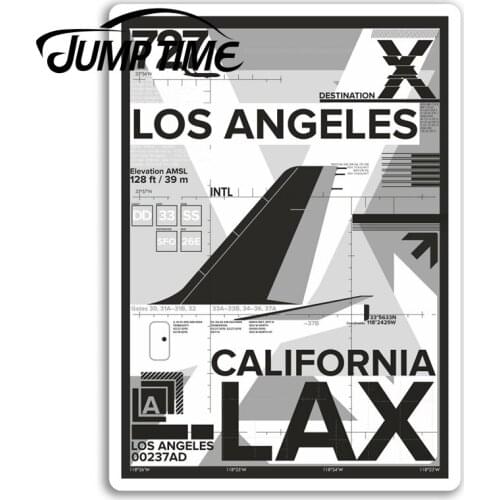 Jump Time for Los Angeles Airport Vinyl Stickers America USA Travel Sticker Bumper Decals Waterproof Car Accessories