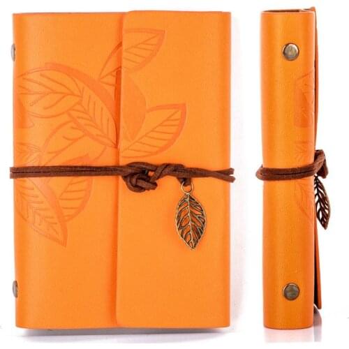 Vintage Retro Loose-leaf Notebook Faux Leather Leaf Notepad Journal Diary Gift