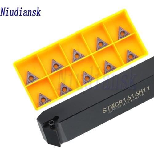1pc STWCR2020K11 STWCR2525M11 External Tool Holder STWCR1212H11 STWCR1616H11 +10pcs TCMT1102 Carbide Inserts CNC Lathe Tools Set