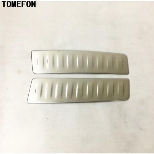 TOMEFON Stainless Steel Inner Rear Bumper Trunk Trim Bumper Pedal Auto Interior Styling Accessories 2Pcs For Infiniti QX30 2017