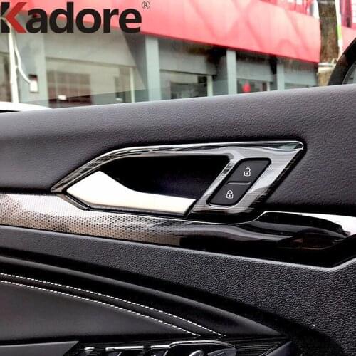 Car Inner Door Handle Bowl Cover Trim For VW For Volkswagen Golf MK8 Pro R 2021 2022 Stainless Steel Accessories 4pcs LHD