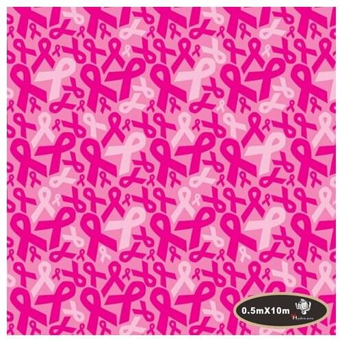 High quality Pink Ribbon Hydrographic Film Water Transfer Film for Car/Moto decoration 50cm aqua print HFJ0222
