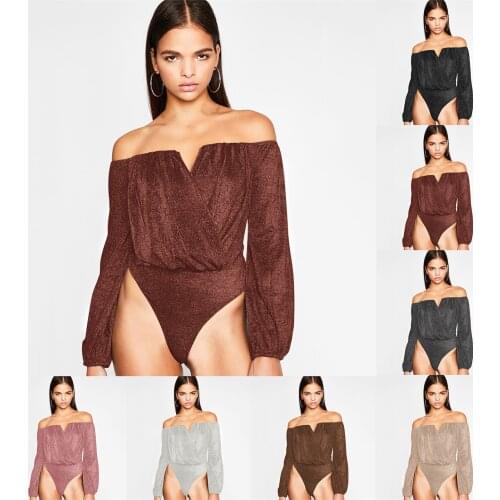 2021 Spring Summer Rompers Women Jumpsuits Fashion Solid WomenS Sexy Fashion Long Sleeve One Shoulder Pleated Jumpsuit боди