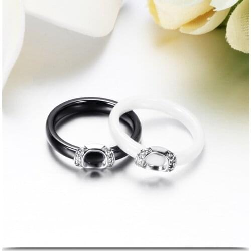 2021 HOT New Ceramic ring Women and female Crystal from Swarovskis Fashion not faded jewelry 2 Colors Fit Lovers For Party