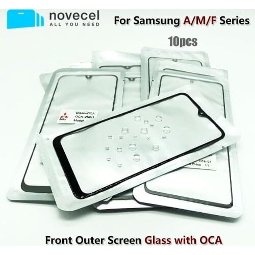 10pcs TOP QC For Samsung A02 A52 A42 A72 A01 A11 to A71 M01 to M51 LCD Front Touch Screen Lens Glass with OCA Glue Replacement