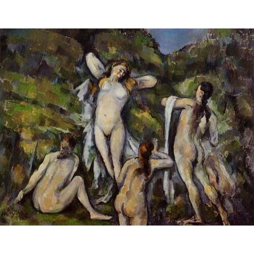100% hand made Oil Painting Reproduction on linen canvas,landscape oil painting,four-bathers-1 by paul Cezanne,oil paintings