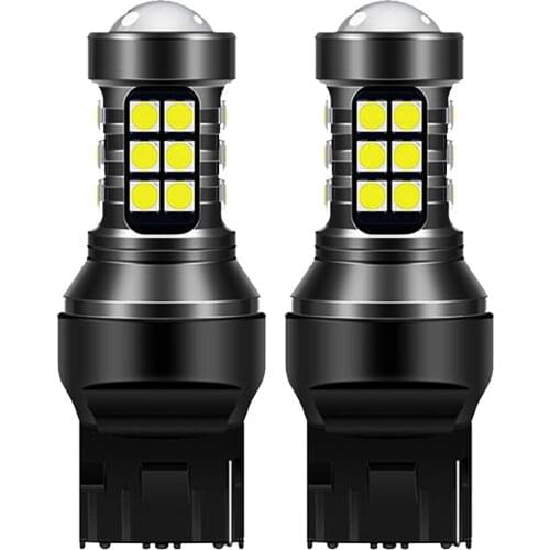 2pcs 7440 W21W T20 WY21W 1156 P21W BA15S T15 W16W 3030 LED SMD Chip Car Brake Lights Auto Reverse Bulb Parking Lamp 12V White