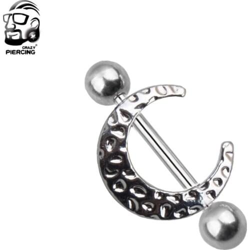 2018 Ear Plugs Plugs And Tunnels Piercing Nipple Women Fashion Moon Body Paved Circle Shield Rings Jewelry For Girls