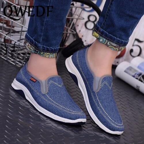 2019 autumn Canvas Men Shoes Denim Fashion Men Casual Shoes Youth Loafers Comfort Moccasins Male Walking Shoes SC-83