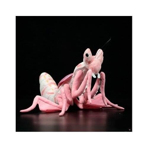 2021 New Arrival 28CM Simulation Malaysian Orchid Praying Mantis Plush Toy Cute Doll For Children Birhtday Gift