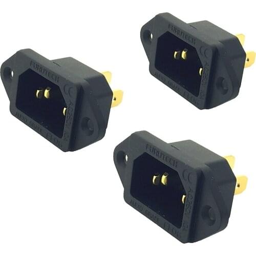 3pcs FURUTECH FI-06(G) IEC Inlet Socket 3-pin Welded Edition copper Gold-plated HIFI Power MATIHUR AC Original packing box