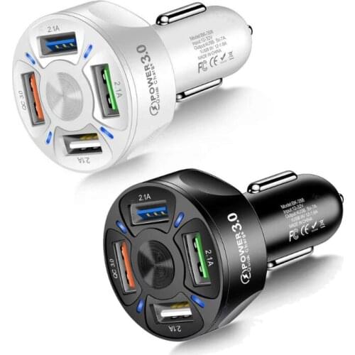 4 Ports 3 USB Car Charger Quick Charge 3.0 Universal Fast Charging in car 4 Port Mobile Phone Charger