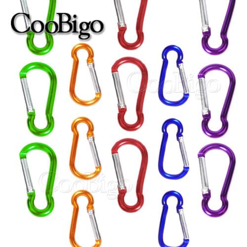 Carabiner Clip Locking Hooks Aluminum Keychain Backpack Water Bottle Outdoor Camping Hiking Paracord Accessories 5pcs Colorful