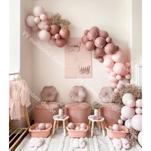 70pcs Macaron Baby Pink Balloon Garland Arch Kit Retro Pink Balloon for Bridal Shower,Wedding Decor Baby Shower Party Decoration