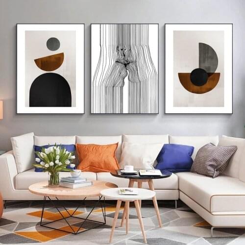 Abstract Line Face Kiss Canvas Poster Nordic Geometry Decoration Wall Print Painting Decorative Picture Scandinavian Home Decor