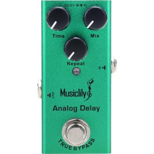 Musiclily Basic Mini Electric Guitar Effects Pedal DC 9V Adapter Powered True Bypass, Analog Delay