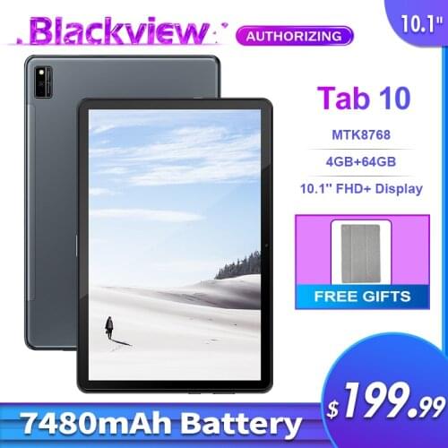 Blackview Tab 10 Android 11 10.1Inch 7480mAh 4G Phone Call Tablet PC MTK8768 Octa Core 4GB+64GB 1920*1200 13MP Camera Tablets