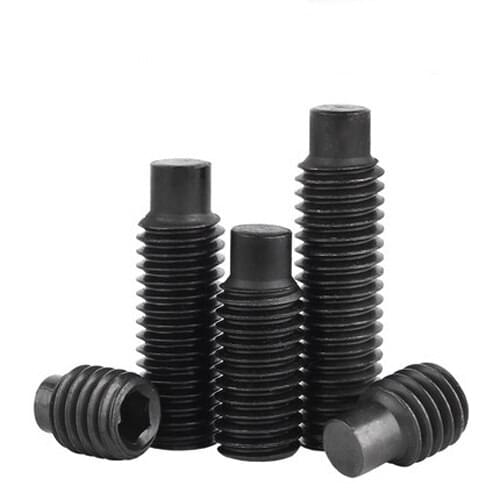 M2.5 M3 Cylindrical Tightening Hexagon Socket Screws Head Set Screw Convex End Machine Bolts 12.9G Black 3mm-16mm Length