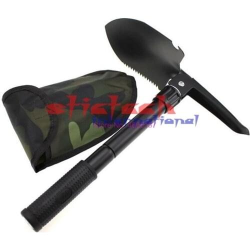 By dhl or ems 50pcs 2016 New Outdoor Survival Multifunction Folding Yard Camping Shovel Trowel With Comp