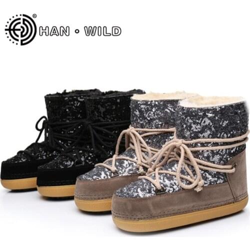 Kids Snow Boots Platform Winter Boots Girls Thick Plush Non-slip Boots Childrens Winter Shoes Warm Fur Boys Ankle Boots