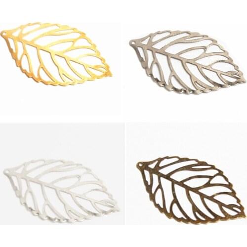 Multicolor Leaves Filigree Wraps Connectors Metal Crafts DIY Jewelry Pendant Making Supplies Costume Bride Coronet Accessories