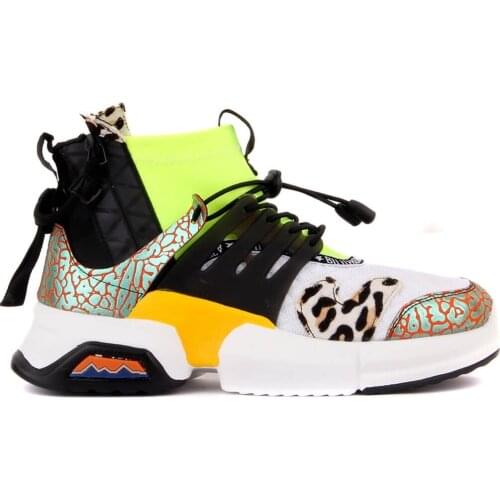 Guja-Green Color Zipper Women 'S Sneaker