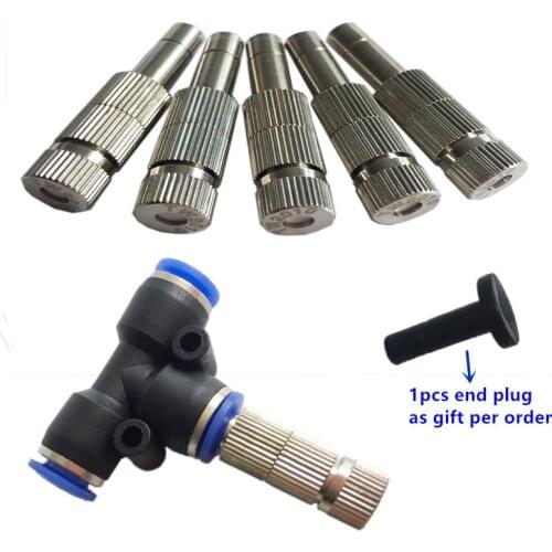 H53 Low Pressure Misting Quick-connecting Nozzle 0.15mm-0.6mm Fog Spray Sprinkler Outdoor Cooling Sprayer with Filter 20 Pcs/lot