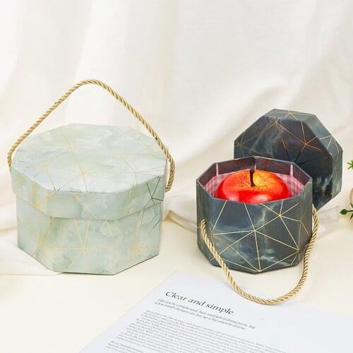Ins Wind Marble Pattern Gift Packaging Box/Bag Clothing Packaging Bag Octagonal ValentineS Day Gift Box Gift Packaging Supplies
