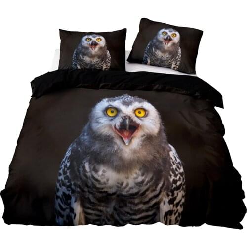 Lovely Owl Pattern Duvet Cover Set With Pillowcase, 245x210 Quilt Cover, 200×200 Blanket Cover,Extra Large Bedding Set