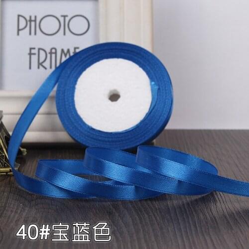 22M/Lot 10MM Pretty Royal Blue Silk Satin Ribbon Wedding Party Decoration Invitation Gift Wrapping Scrapbooking Supplies Riband