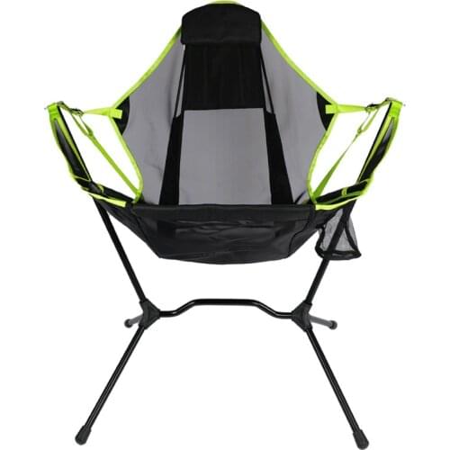 Portable Metal Moon Folding Chair Recliner Outdoor Chair Fishing Chair Comfortable Large Chair Rocking Chair With Pillow LD727