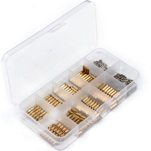 M3 Hex Head Brass Standoff Spacer Screws Threaded Pillar 300Pcs Male/Female Electric PCB Circuit Board Stand Off Kit