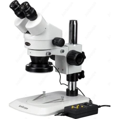 Stereo Zoom Microscope--AmScope Supplies 3.5X-90X Stereo Zoom Microscope with Variable 144-LED Ring Light SM-1BNZ-144A