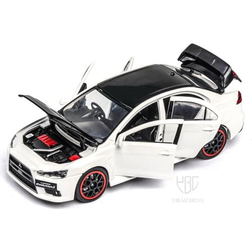 1/32 Simulation EVO Alloy Car Models 6 Doors Can Be Opened Lancer Evolution LE Models With Light Music Gifts For Children Toys