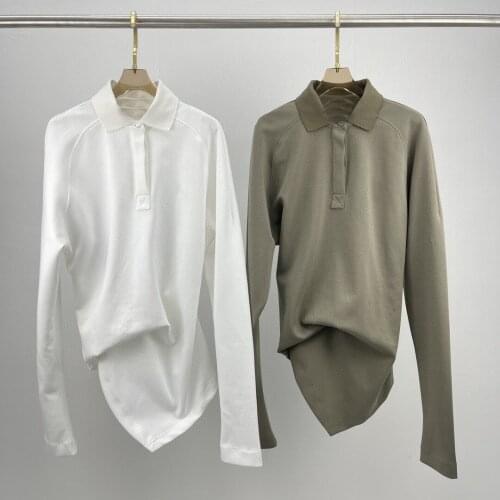 Fashion Women Autumn Casual Cotton Long Sleeve Asymmetrical T-Shirt Tops Female Luxury Tee 2 Color Ddxgz2 7.12