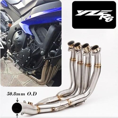 Motorcycle modified front section R6 front section 2006-2020 YZF-R6 exhaust pipe stainless steel full set of connecting pipes