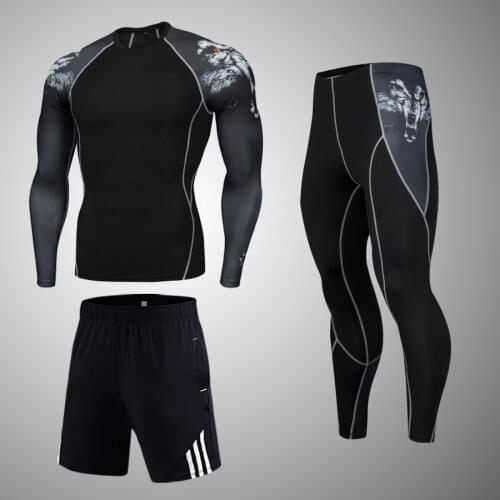 Mens Ski Thermal Underwear Compression Suit Gym Sports Training Quick-Drying Long-Sleeved Shirt Fitness Clothes