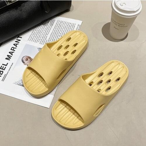 EVA water leakage slipper female antiskid household bathroom bath thick bottom slipper male home slippers mens shoes