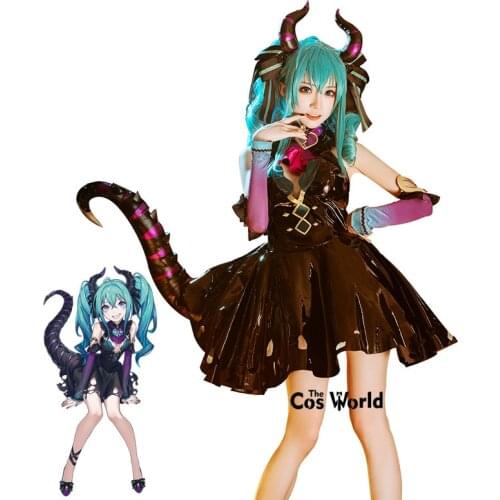 Vocaloid MIKU Noodle Stopper Villain Little Devil Dress Outfits Anime Cosplay Costumes