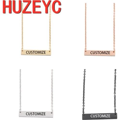 10pcs/lot Stainless Steel Geometry Pendant Necklace Customized Name Logo Choker Neckalce for Women Direct Deal Wholesale