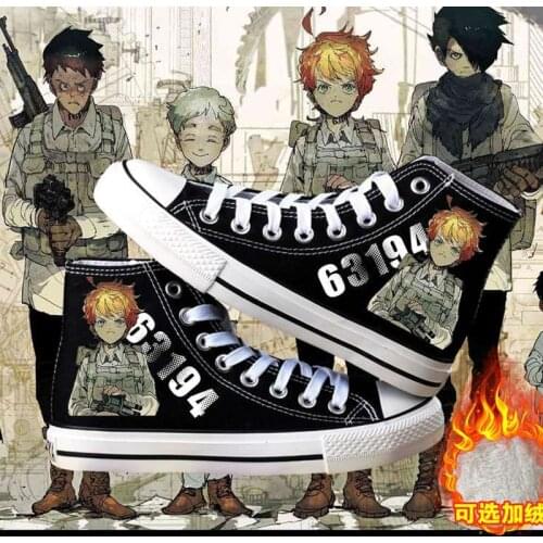 Anime The Promised Neverland Emma Cosplay Canvas shoes Girls & Boys Casual High Shoes Casual Breathable Couple Flat Shoes