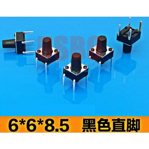 Durable Light Switch At Right Angles To The Touch Micro Black Tact Switch6*6*8.5mm 4 Legs