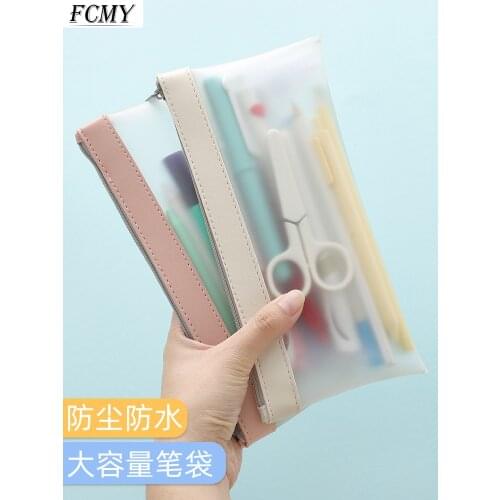 Simple Transparent Pencil Case Office Student Pencil Cases School Supplies Pen Box Pencil Case Kawaii Cute Pouch Pencil Pouch